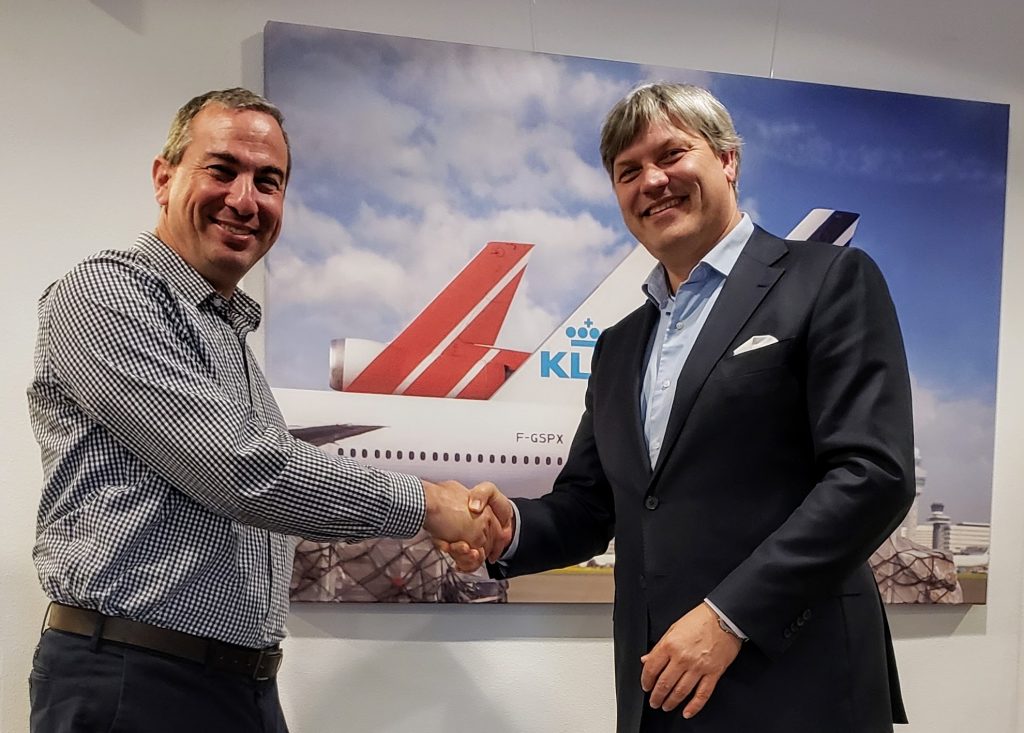 Freightos' Zvi Schreiber and Marcel de Nooijer of AF KLM