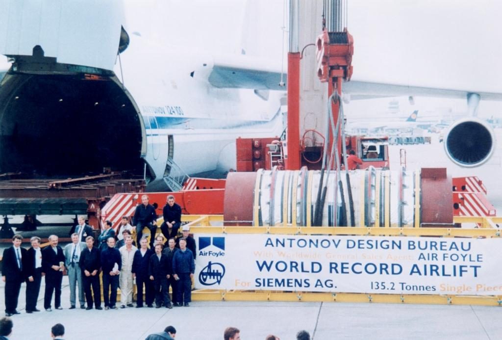 September 1993 - Dusseldorf to Delhi (World record for a single piece at that time) Siemens generator stator.