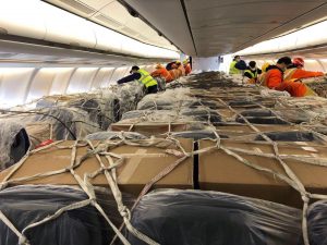 Lufthansa A330 Cabin loaded with cargo