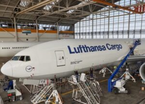 Lufthansa Cargo B777 fitted with AeroSHARK technology. Photo: Lufthansa Cargo