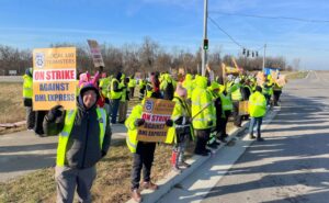 DHL workers on strike at CVG